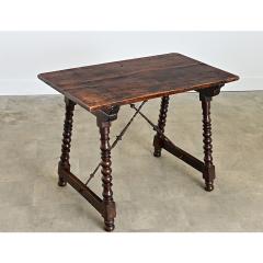 Spanish 18th Century Chestnut Forged Iron Table - 4663623