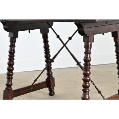 Spanish 18th Century Chestnut Forged Iron Table - 4663642