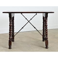Spanish 18th Century Chestnut Forged Iron Table - 4663674