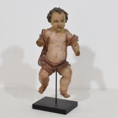 Spanish 18th Century Hand Carved Wooden Baroque Angel - 4120870