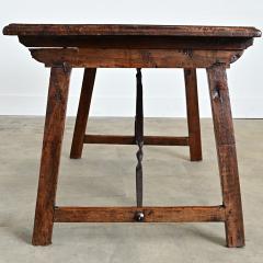 Spanish 18th Century Single Plank Top Walnut Iron Table - 4645616