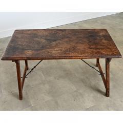 Spanish 18th Century Single Plank Top Walnut Iron Table - 4645633