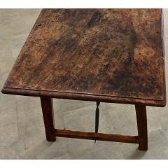 Spanish 18th Century Single Plank Top Walnut Iron Table - 4645649