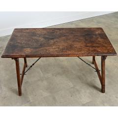 Spanish 18th Century Single Plank Top Walnut Iron Table - 4645658