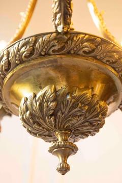 Spanish 19th Century Bronze Six Light Chandelier with Cherubs and Floral Decor - 4458430