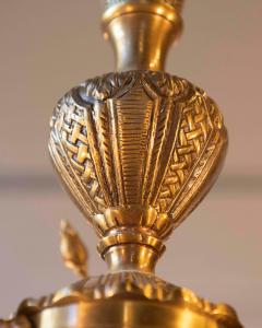 Spanish 19th Century Bronze Six Light Chandelier with Cherubs and Floral Decor - 4458490