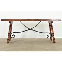 Spanish 19th Century Solid Oak Dining Table - 4215683