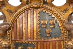 Spanish Baroque Polychrome And Giltwood Coat Of Arms - 4131130