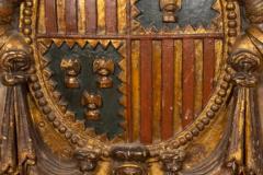 Spanish Baroque Polychrome And Giltwood Coat Of Arms - 4131146