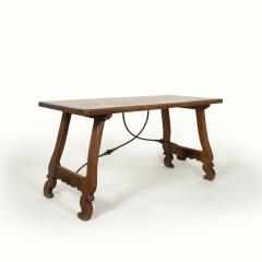 Spanish Baroque Style Chestnut Trestle Table Circa 1850 - 4119076