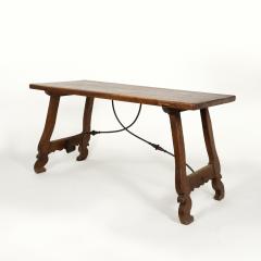 Spanish Baroque Style Chestnut Trestle Table Circa 1850 - 4119077