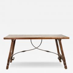 Spanish Baroque Style Chestnut Trestle Table Circa 1850 - 4121191