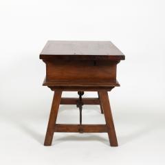 Spanish Chestnut Low Table With Single Panel Drawer On Trestle Base circa 1800 - 4264837