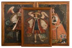 Spanish Colonial Cuzco School Painting of The Archangel Michael II - 3097198