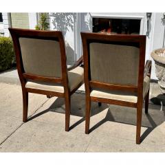 Spanish Colonial Italian Walnut Side or Dining Arm Chairs a Pair - 1893902