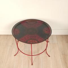Spanish Colonial Painted Tray on Later Stand - 4649768