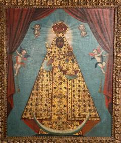 Spanish Colonial Painting of Our Lady of Solitude probably circa 1900 Mexico - 3001636