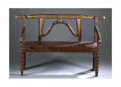 Spanish Colonial Wood and Metal Bench - 331849