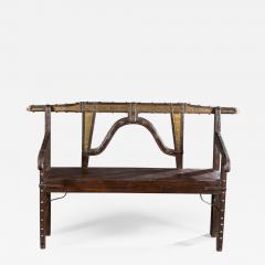 Spanish Colonial Wood and Metal Bench - 332440