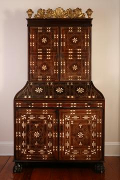 Spanish Colonial inlaid bureau cabinet Mexico partially 18th century - 884699