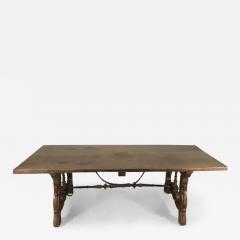 Spanish Friar Table in Liria style made of Olive tree wood Iron s XVIII - 3683247