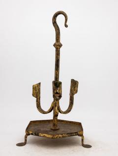 Spanish Gilt Iron Triple Candlestick or Stand 1950s - 3228542