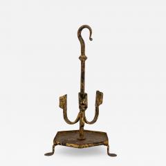 Spanish Gilt Iron Triple Candlestick or Stand 1950s - 3230362