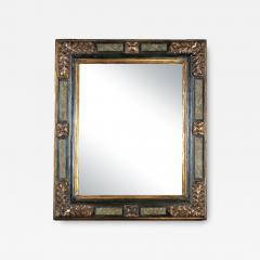 Spanish Giltwood Painted Mirror Frame with Faux Marble Accents Circa 1750 - 3455831