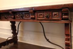 Spanish Iron Mounted Walnut Trestle Console - 3160011