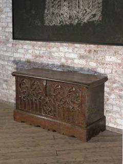 Spanish Late Gothic 16th century Oak Coffer Chest - 655869