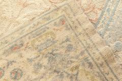 Spanish Mid 20th Century Beige Turquoise and Dusty Pink Hand Knotted Rug - 2441483