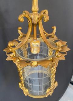 Spanish Neoclassical Revival Style Figural Gilt Iron Lantern or Pendant - 3274920