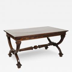 Spanish Neoclassical Style Walnut Library Table Circa 1890 - 3728250