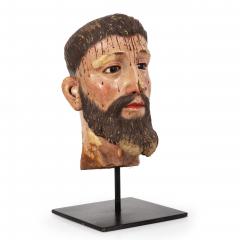 Spanish Polychromed Carved Head of Christ as Ecce Homo early 18th century - 4738584