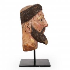 Spanish Polychromed Carved Head of Christ as Ecce Homo early 18th century - 4738587