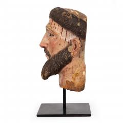 Spanish Polychromed Carved Head of Christ as Ecce Homo early 18th century - 4738589