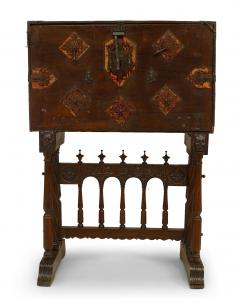 Spanish Renaissance Style Walnut Wrought Iron Vargueno - 4630204