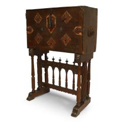 Spanish Renaissance Style Walnut Wrought Iron Vargueno - 4645246