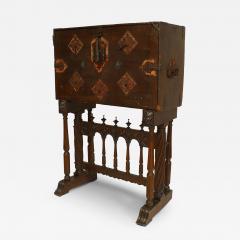 Spanish Renaissance Style Walnut Wrought Iron Vargueno - 4645253