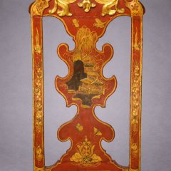 Spanish Rococo Red Lacquer and Parcel Gilt Chinoiserie Decorated Side Chairs - 4560845