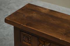 Spanish Style Sideboard in Hand Carved Solid Walnut and Wrought Iron - 4394930