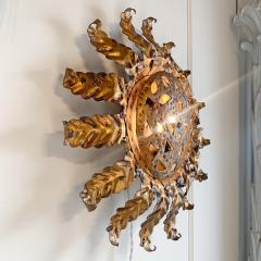 Spanish Sunburst Light with Perforate Decorative Plate - 3039806