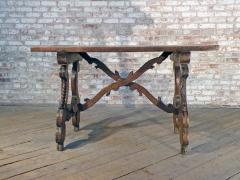 Spanish baroque 17th Century carved Walnut trestle table - 2616134