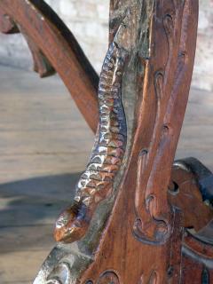 Spanish baroque 17th Century carved Walnut trestle table - 2616143