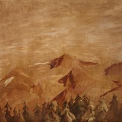 Spanish painting landscape with mountains - 3983413