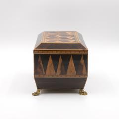 Specimen Wood Tea Caddy with Perspective Cube and Vandyke Parquetry - 4618372