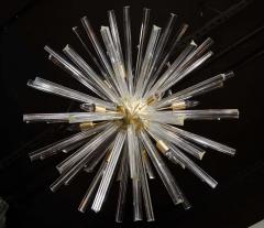 Spectacular Murano Glass Triedre Crystal Sputnik Chandelier with Brass Fittings - 1580605
