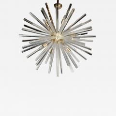 Spectacular Murano Glass Triedre Crystal Sputnik Chandelier with Brass Fittings - 1582706