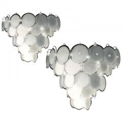Spectacular Pair of Murano Disc Chandeliers by Vistosi 1970s - 2950122