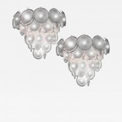 Spectacular Pair of Murano Disc Chandeliers by Vistosi 1970s - 2952466